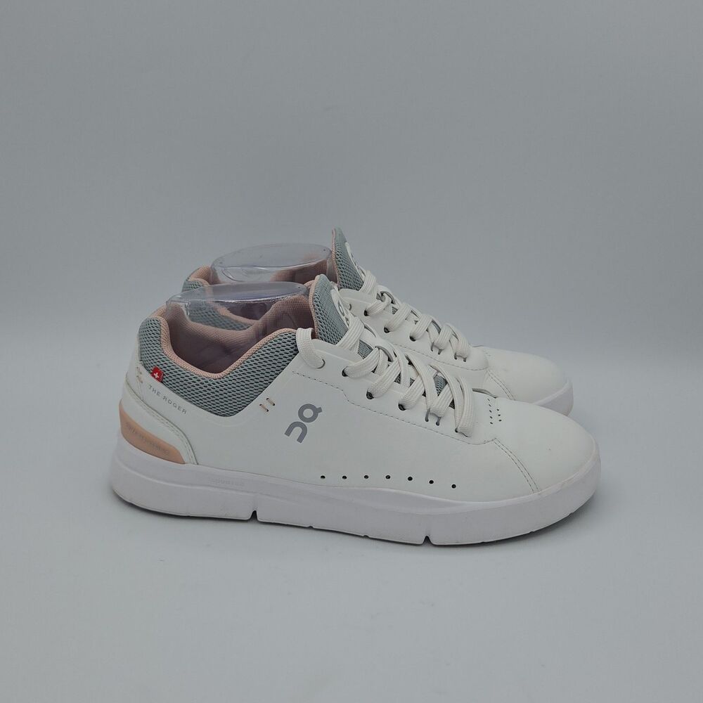 On Cloud The Roger Advantage White Rose Pink Grey Women's Running Shoes Size 7 - Picture 5 of 8